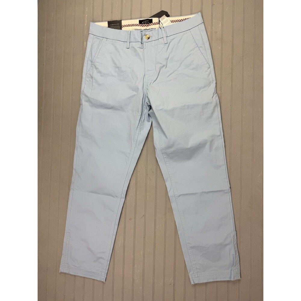 Ben Sherman Size 32X30 Mens Chino Pants Cerulean Blue Straight Fit Stretch